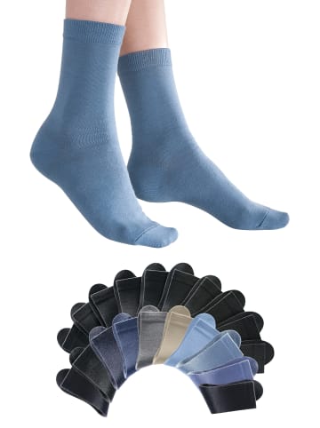 GO IN Basicsocken in 6x blau, beige, grau, anthrazit, 11x schwarz