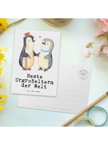 Mr. & Mrs. Panda Postkarte Pinguin Beste Urgroßeltern der Welt m... in Weiß