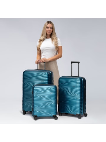 Pactastic Collection 02 THE THREE SET 4 Rollen Kofferset 3-teilig in turquoise metallic 2
