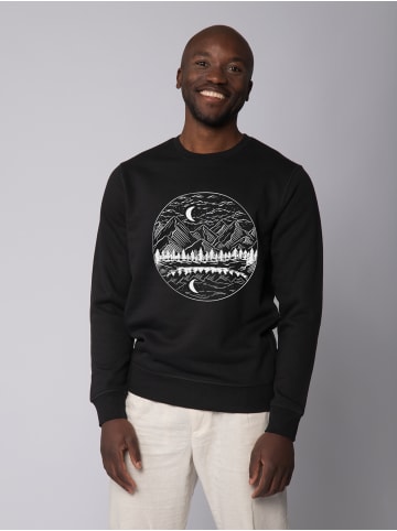 wat? Apparel Sweatshirt Mountains by night in Schwarz