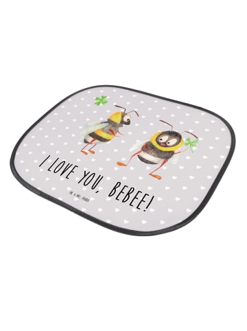 Mr. & Mrs. Panda Sonnenschutz Bienen Paar mit Spruch in Grau Pastell