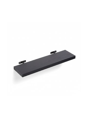 relaxdays Wandregal in Schwarz - (B)100 x (H)4 x (T)23 cm