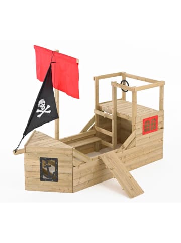 TP Toys Holz Piratenschiff Spielplatz Galleon in Hellbraun - 272x171x206cm