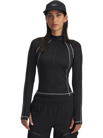 Under Armour Longsleeve "ColdGear Textured 1/2 Zip" in Schwarz