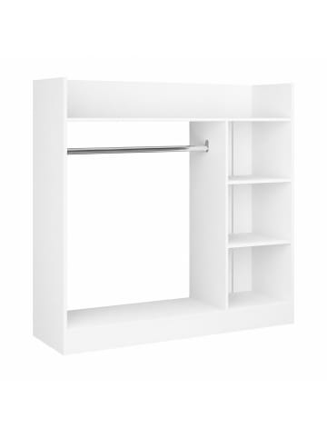 VCM Holz Kleiderständer mit Regal & Stange Palosa M in Weiß
