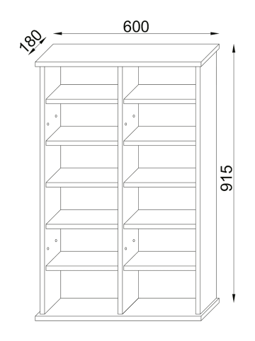 VCM  Holz CD DVD Stand Regal Galerie Glastür in Buche