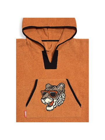 Denokids Badeponcho Poncho Towel Tiger Mustard in braun