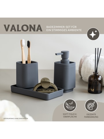 eluno Bad-Accessories Set VALONA 3tlg. ca. 8 x 15,5 cm (Ø/H)