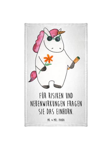 Mr. & Mrs. Panda Handtuch Einhorn Woodstock mit Spruch in Weiß