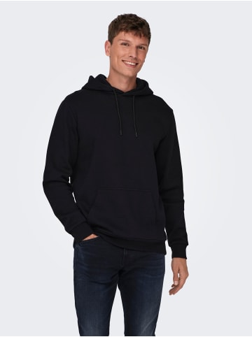 Only&Sons Weicher Kapuzen Pullover Basic Hoodie ONSCERES in Schwarz
