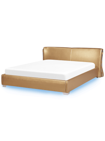 Beliani Doppelbett mit LED PARIS in Gold/Silber - (W) 215 x (H) 83 x (L) 228 cm