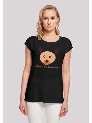 F4NT4STIC T-Shirt Red Nose Weihnachten in schwarz