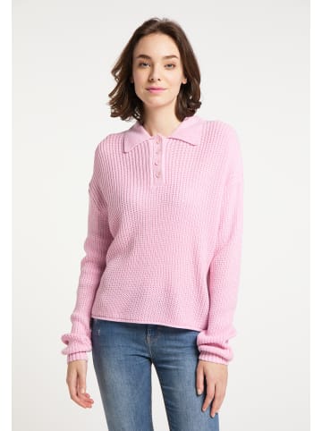 myMo Strickpoloshirt in Rosa