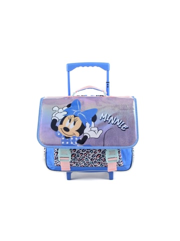 Disney Minnie Mouse Schulranzen Rädern Minnie Leopard 41cm  Trolley in Blau