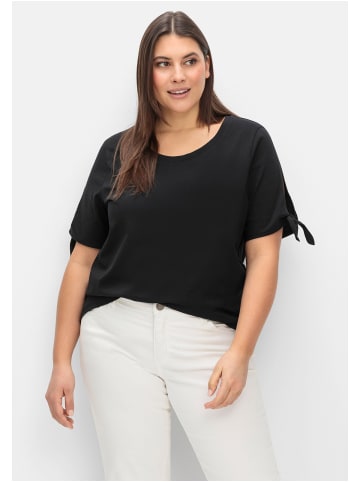 sheego Shirt in schwarz