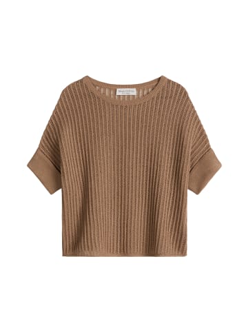 Marc O'Polo Kurzarm-Strickpullover boxy in Burnt Brown