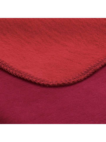 Erwin Müller Baumwollmischung Wohndecke Matera in dunkelrot/rot