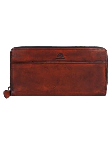 Greenburry Destressed Geldbörse RFID Schutz Leder 19 cm in rusty orange