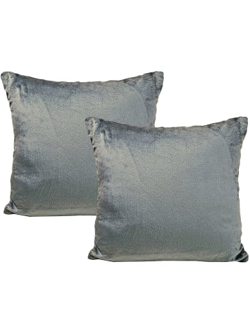 JACK 2er Set Teddy Flausch Kissenhülle Kissenbezug in Grau