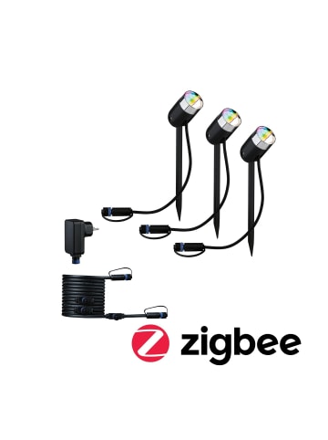 paulmann Plug & Shine Basisset Spot Pike RGBW ZigBee in anthrazit