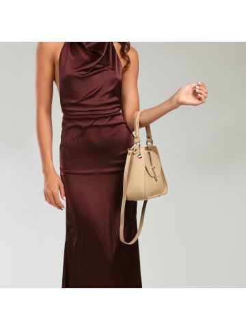 Florence Florence Schultertasche Leder beige, camel ca. 26cm
