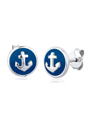 Elli Ohrringe 925 Sterling Silber Anker in Blau