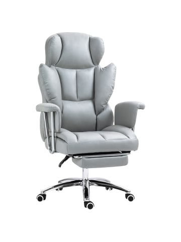 HOMCOM Bürostuhl in Hellgrau 74L x 65B x 128H cm