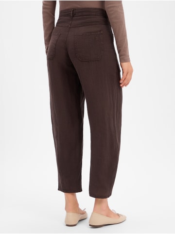 Rosner Leinenhose Mara Tapered Fancy in schoko