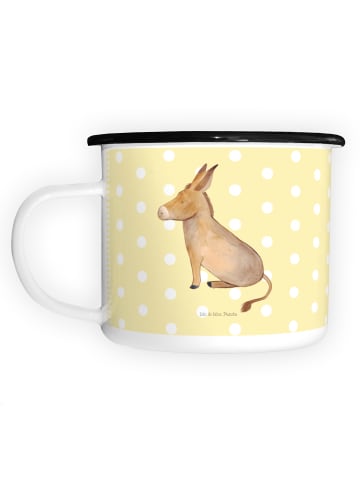Mr. & Mrs. Panda Camping Tasse Esel ohne Spruch in Gelb Pastell