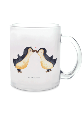 Mr. & Mrs. Panda Teetasse Pinguin Liebe ohne Spruch in Transparent