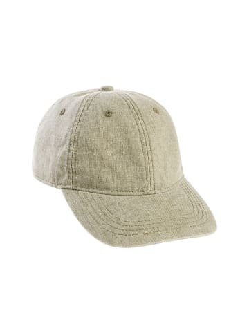 Camel Active Cap aus Baumwoll-Leinen-Mix in Olivgrün