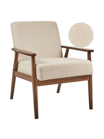 Beliani Sessel ESRUM in Beige/Braun - (W) 62 x (H) 79 x (L) 80 cm