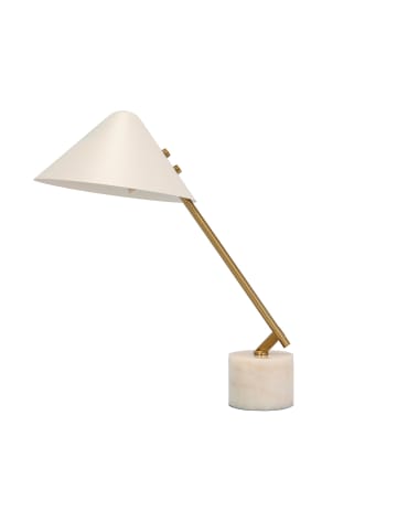 Angel Cerdá ANGEL CERDA SL Tischlampe Modell 8119, Weiß und Gold, Sockel Keramikmarmor