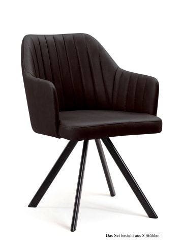 58 aufm Kessel ARMLEHNSTUHL (8er-Set) Delia 58x81x60 Schwarz/Espresso