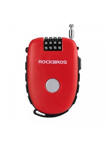 Rockbros Fahrradschloss einziehbarem Kabel in Rot 9,5 x 6,5 cm 4 in Schwarz