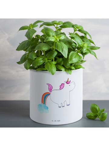 Mr. & Mrs. Panda XL Blumentopf Einhorn Pupsen ohne Spruch in Weiß