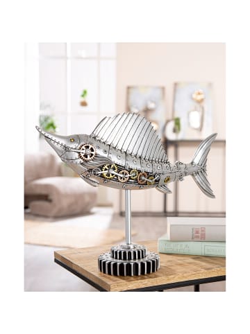 GILDE Figur Steampunk Sailfish silberfarben - (H) 36 cm
