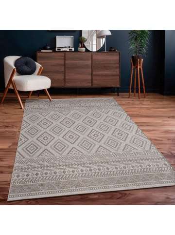 KADIMA DESIGN Teppich Kurzflor Rauten Wohnzimmer in Beige