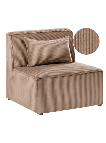 Beliani Sofaelement LEMVIG in Beige - (W) 83 x (H) 78 x (L) 83 cm