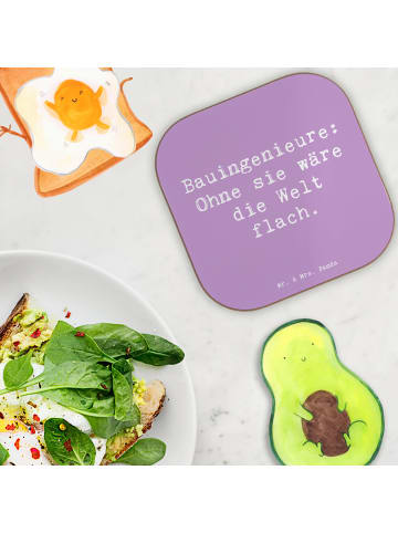Mr. & Mrs. Panda Untersetzer Spruch Bauingenieur Held mit Spruch in Lavendeltraum