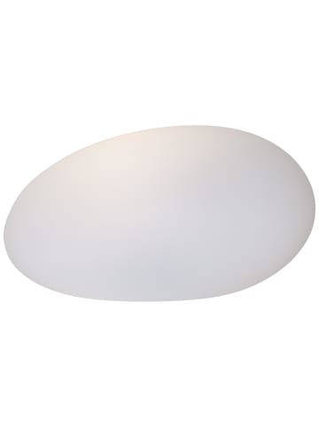 STAR Trading Stein Solarleuchte ,Globy, Dämmerungssensor, weiß, 26cm, warmweiß