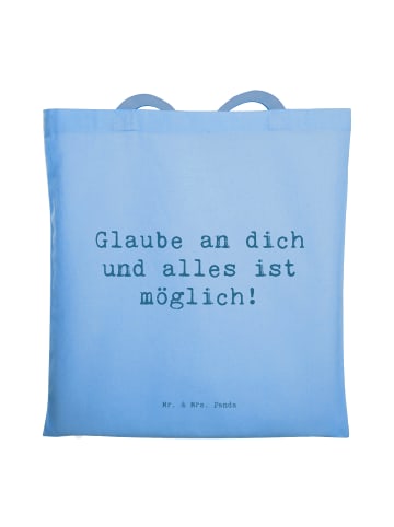 Mr. & Mrs. Panda Uni Tasche Spruch Vertrauen in eigene Fähigkeit... in Sky Blue