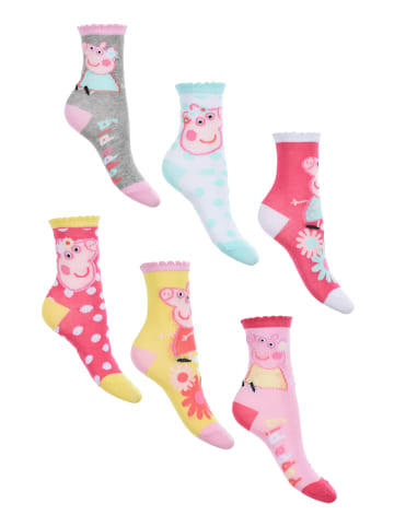 Peppa Pig Kinder Socken 6 Paar Strümpfe Paket in Mehrfarbig