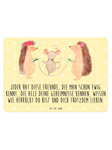 Mr. & Mrs. Panda tafel Igel Seilhüpfen mit Spruch in Gelb Pastell