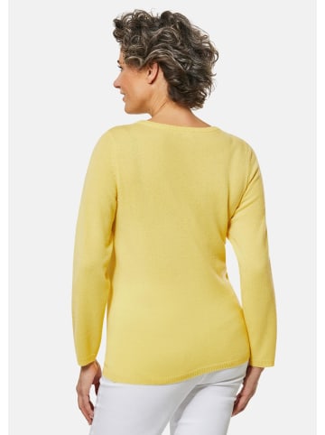 GOLDNER Kaschmirpullover mit U-Boot Ausschnitt in zitronengelb