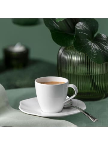 Villeroy & Boch 6er Set Espressotassen mit Untertassen Pura 50 ml weiß in weiß