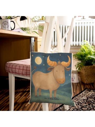 Mr. & Mrs. Panda Tote Bag Sternzeichen Stier Design ohne Spruch in Weiß