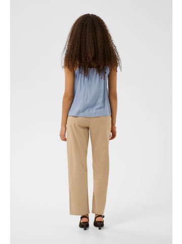 Cream Jersey-Top ärmellos CRANNA A-shape in Stonewash