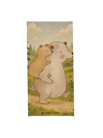 Mr. & Mrs. Panda Badhandtuch Papa Bär Design ohne Spruch in Weiß