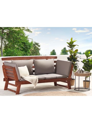 Beliani Gartenbank PORTICI in Braun/Beige - (W) 210 x (H) 82 x (L) 66 cm